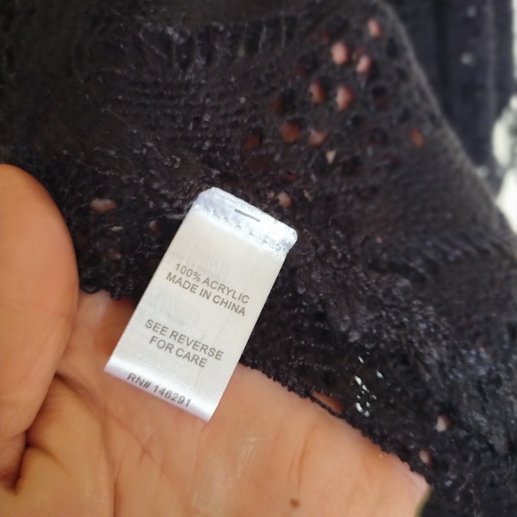 NWT Extra Touch | Black Loose Knit Cardigan Sz.2X - Picture 4 of 4